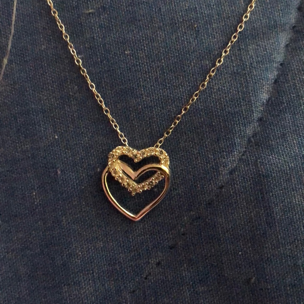 Double heart necklace